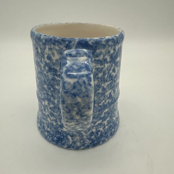 NS Gustin Co. LA Pottery Blue Stipple Spongeware Coffee Mug - Picture 4 of 7